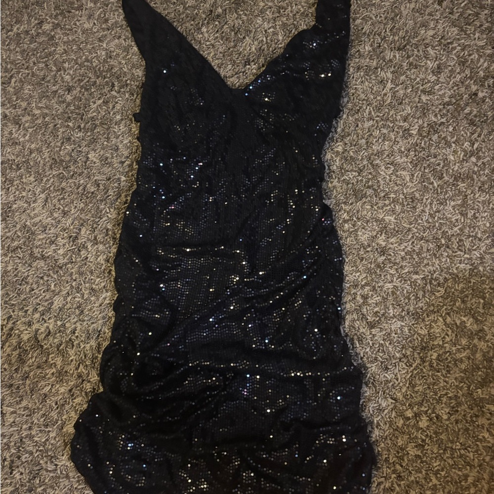 Urban Outfitters Black Sequin Backless Dress